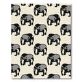 Bold Black Gray Elephant Repeat Rug
