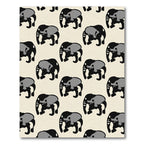 Bold Black Gray Elephant Repeat Rug