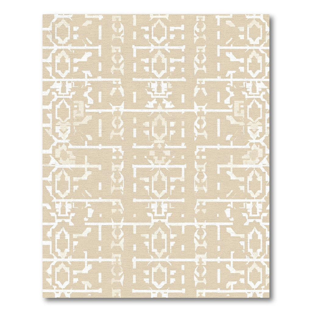 Neutral Beige Geometric Lattice Rug