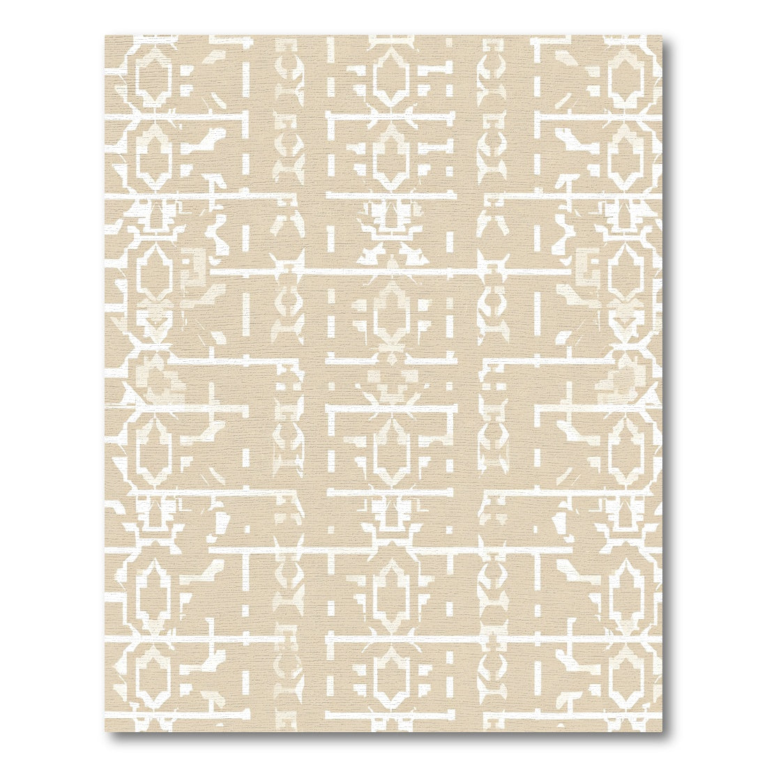 Neutral Beige Geometric Lattice Rug