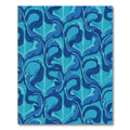 Deep Blue Abstract Organic Wave Rug