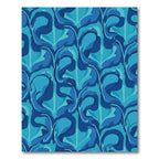 Deep Blue Abstract Organic Wave Rug
