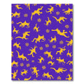 Golden Creatures on Purple Background Rug