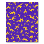 Golden Creatures on Purple Background Rug