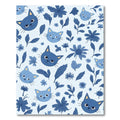 Blue Cats and Floral Harmony Rug
