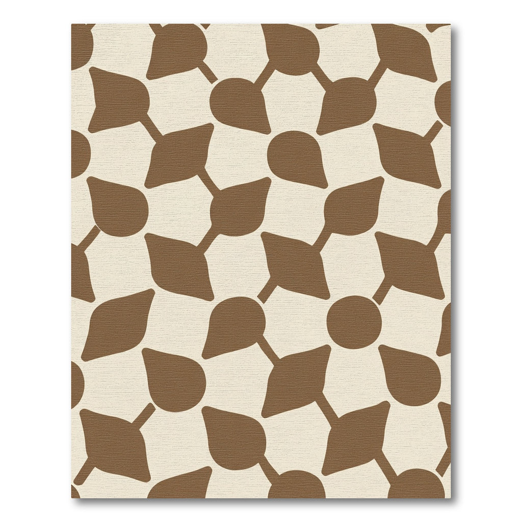 Brown Geometric Link Cream Rug