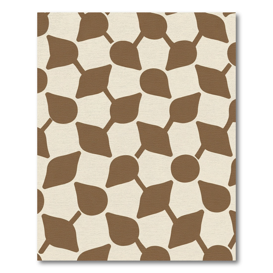 Brown Geometric Link Cream Rug