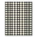 Cream Black Geometric Grid Rug