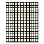 Cream Black Geometric Grid Rug