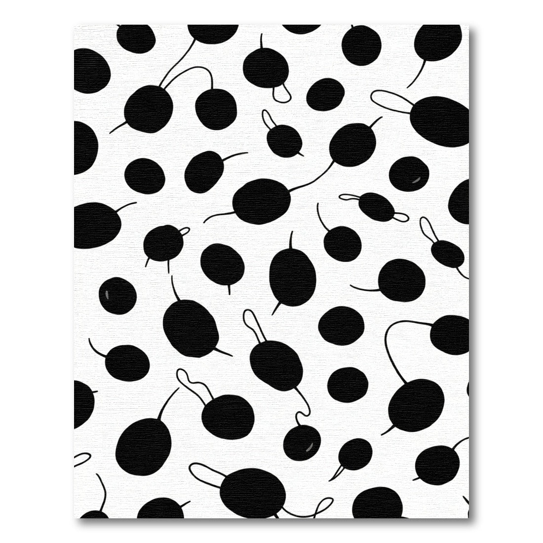 Whimsical Black Dot Cluster Rug