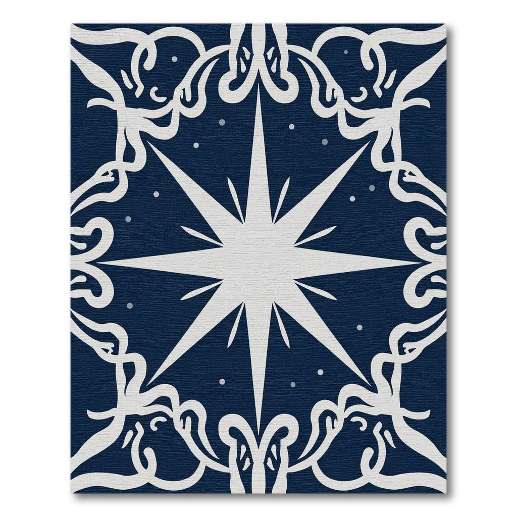Deep Navy Celestial Starburst Rug