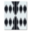 Dark Blue Pixelated Ovals and Stripes Rug