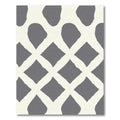 Gray and Cream Lattice Diamonds Rug