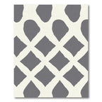 Gray and Cream Lattice Diamonds Rug