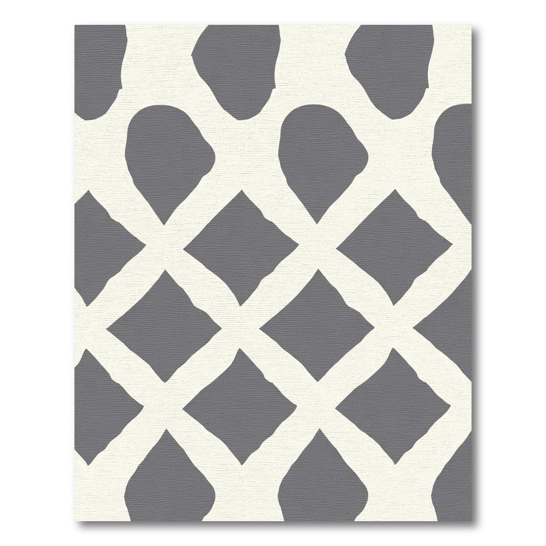 Gray and Cream Lattice Diamonds Rug