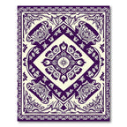 Deep Purple Floral Medallion Rug