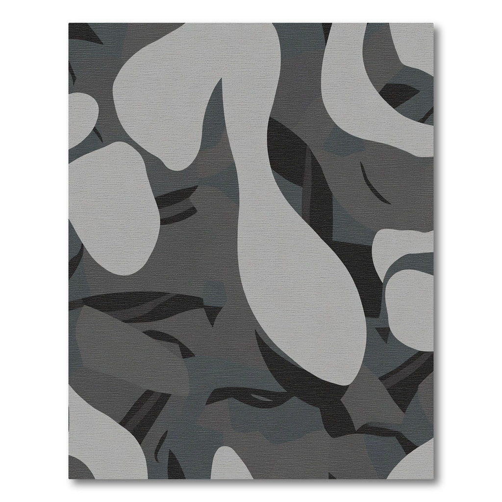 Monochrome Abstract Organic Shape Rug