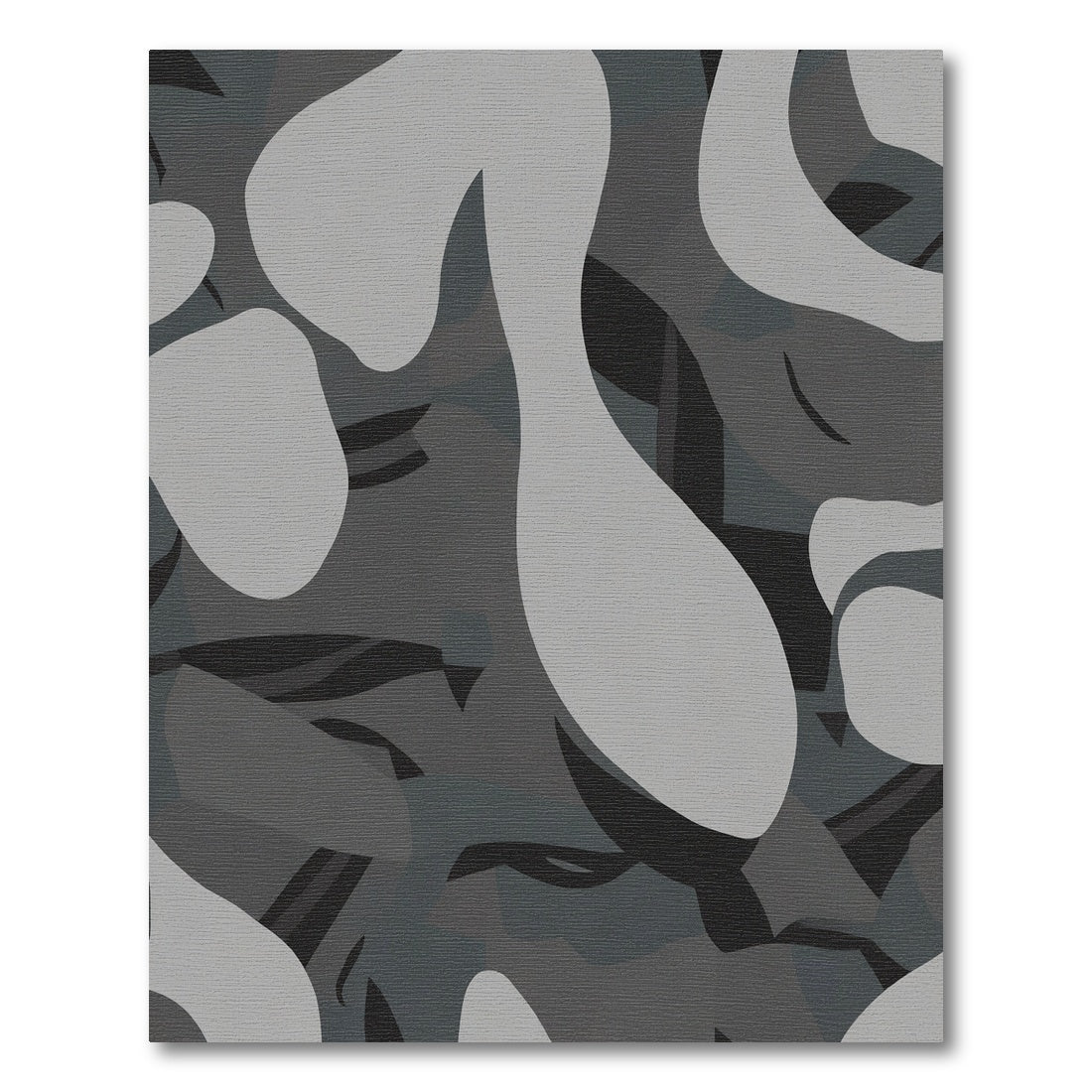 Monochrome Abstract Organic Shape Rug