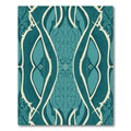 Teal Cream Organic Flowing Forms Rug
