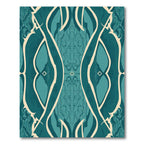 Teal Cream Organic Flowing Forms Rug