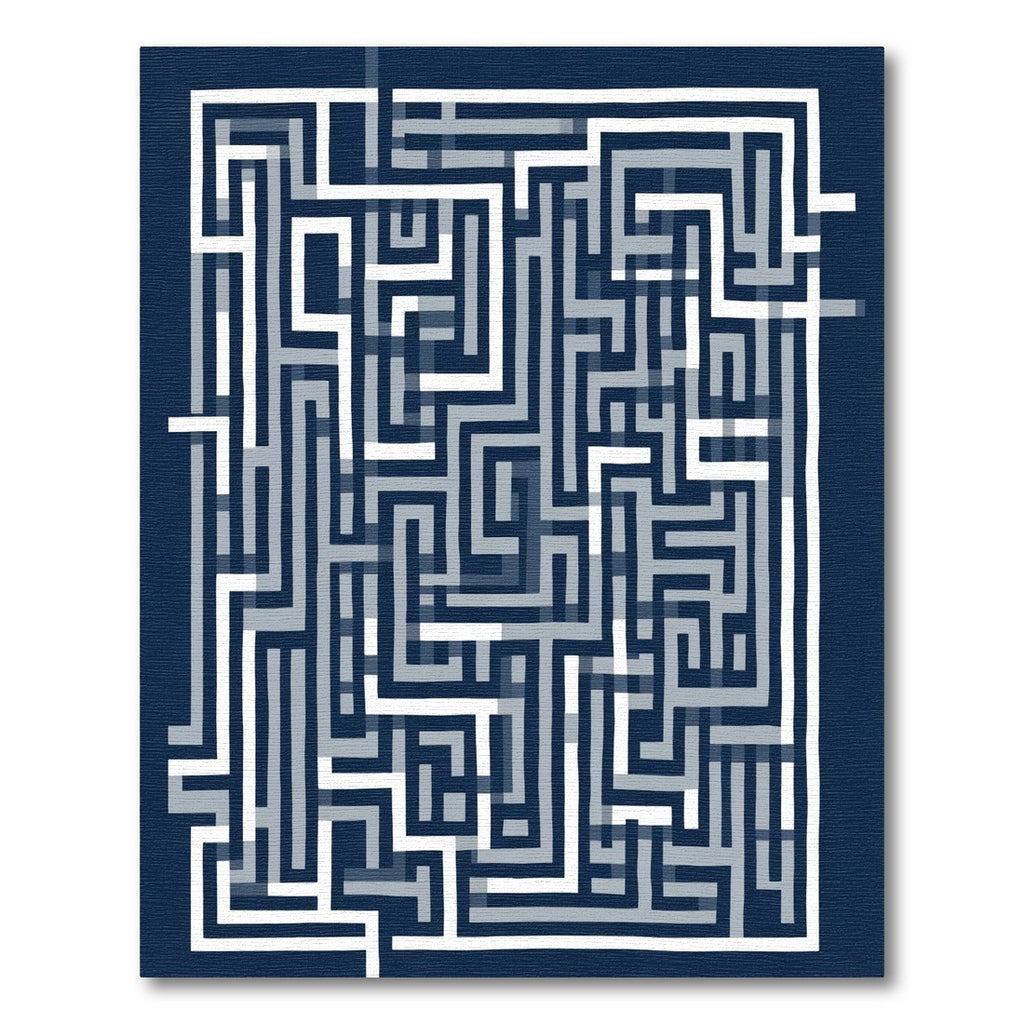 Navigational Abstract Geometric Stripes Rug