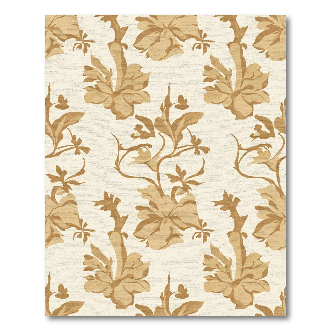 Sepia Floral Scroll Vine Rug