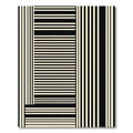 Modern Black Cream Striped Composition Rug