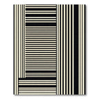 Modern Black Cream Striped Composition Rug