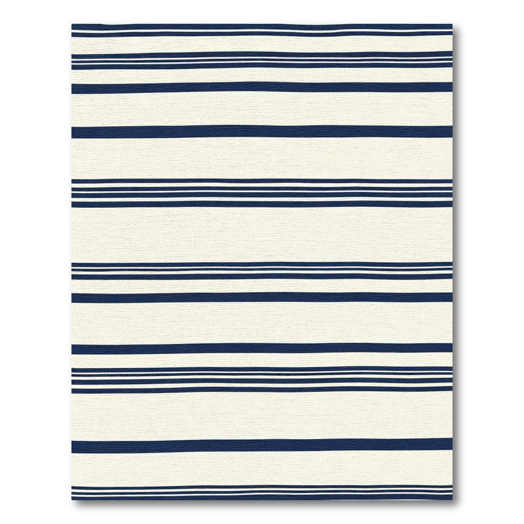 Navy Blue And Cream Striped Rug