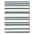 Navy Blue And Cream Striped Rug