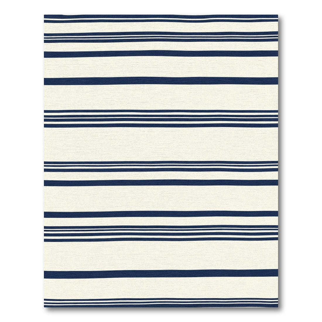 Navy Blue And Cream Striped Rug