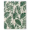Forest Green Tropical Leaf Collage Rug
