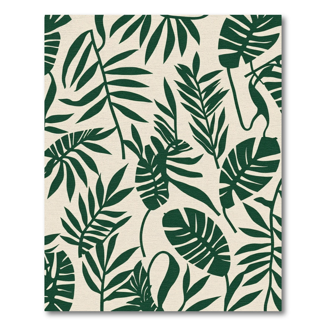 Forest Green Tropical Leaf Collage Rug