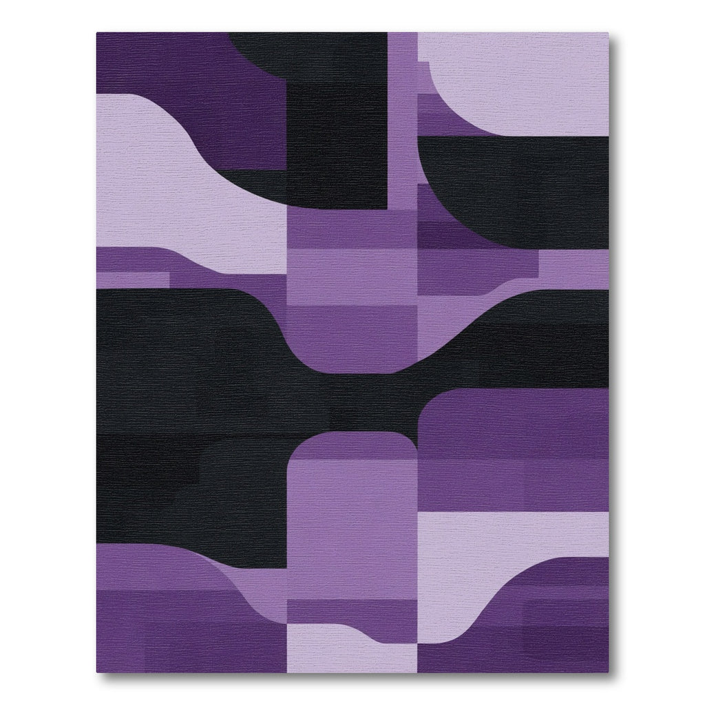 Amethyst Purple Abstract Geometric Overlay Rug