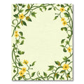 Yellow Floral Vine Border Rug
