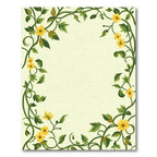Yellow Floral Vine Border Rug