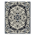 Monochromatic Black Elegant Scroll Rug