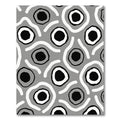 Gray Abstract Circles and Waves Rug
