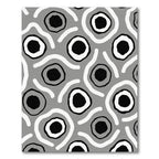 Gray Abstract Circles and Waves Rug