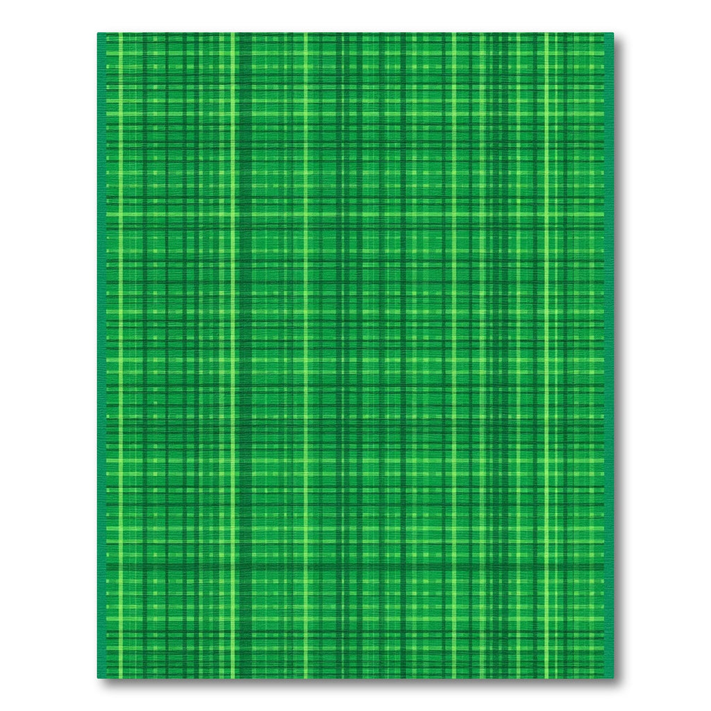 Green Tartan Plaid Fabric Rug