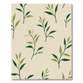 Green Leaf Branches Cream Ground Rug