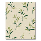 Green Leaf Branches Cream Ground Rug