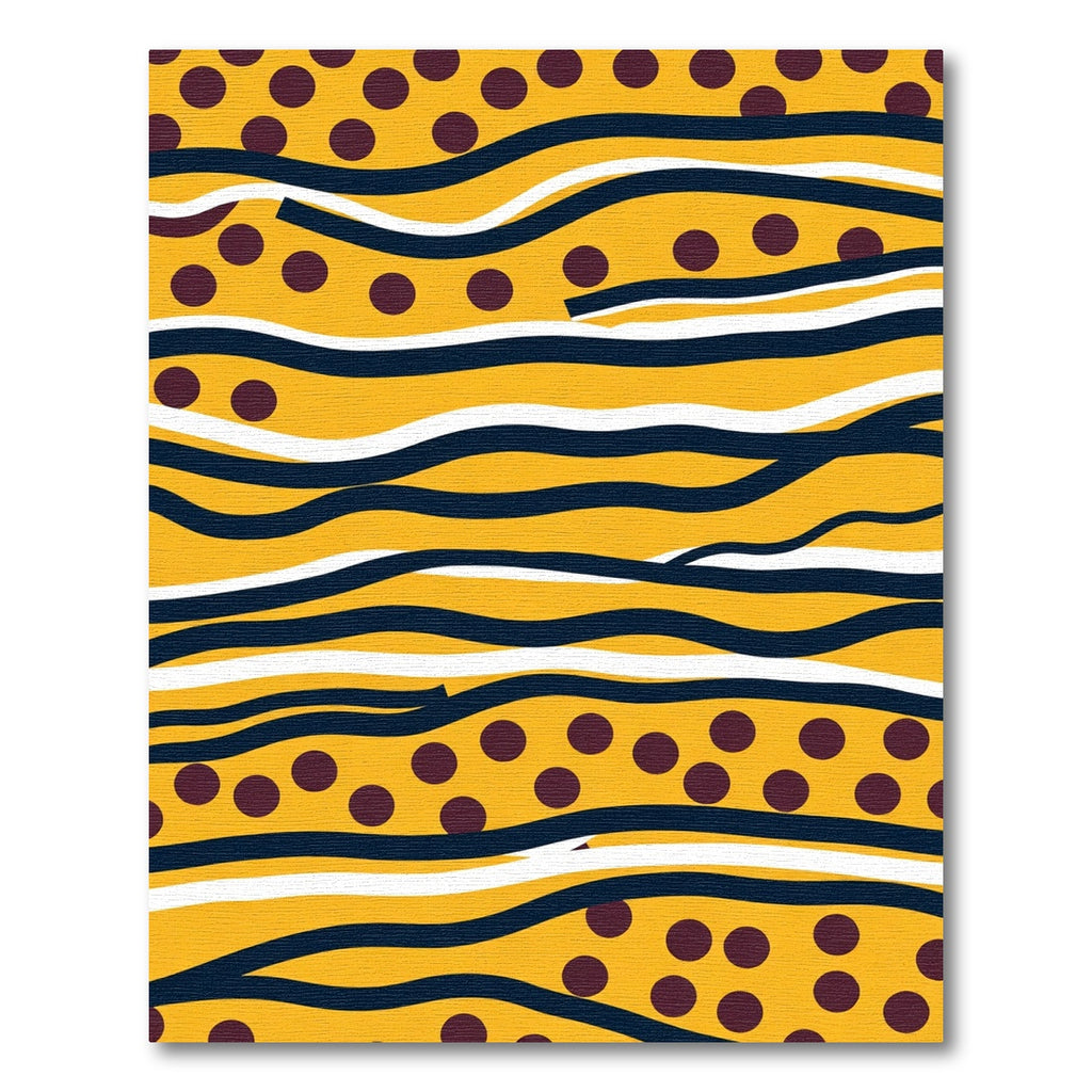 Sunny Yellow Dot Wave Lines Rug