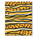 Sunny Yellow Dot Wave Lines Rug