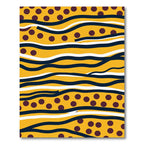 Sunny Yellow Dot Wave Lines Rug
