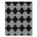 Charcoal Gray Quatrefoil Lattice Rug