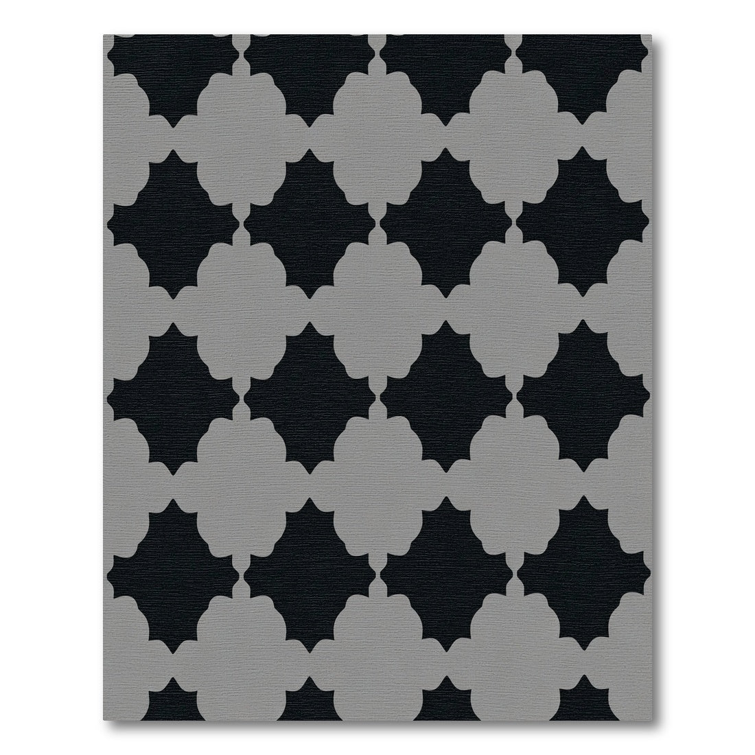Charcoal Gray Quatrefoil Lattice Rug