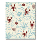 Deep Red Lobster Swirl Seaweed Rug