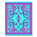 Vibrant Aqua Baroque Floral Rug