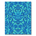 Teal Blue Abstract Organic Overlay Rug